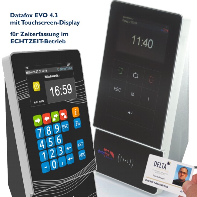 Zeiterfassungsterminal Datafox EVO 4.3 Touchscreen für Novatime